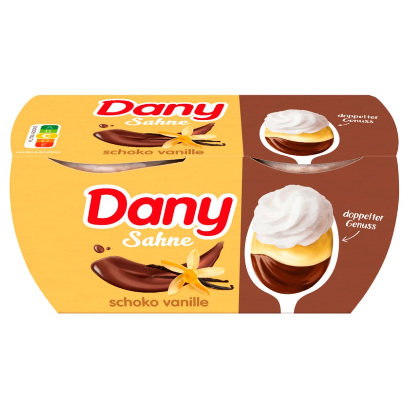 Danone Dany Sahne Pudding Schoko-Vanille 4x115g